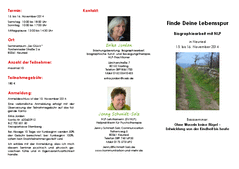 Flyer Biographiearbeit mit NLP mit Jenny Schmidt-Salz und Erika Jordan